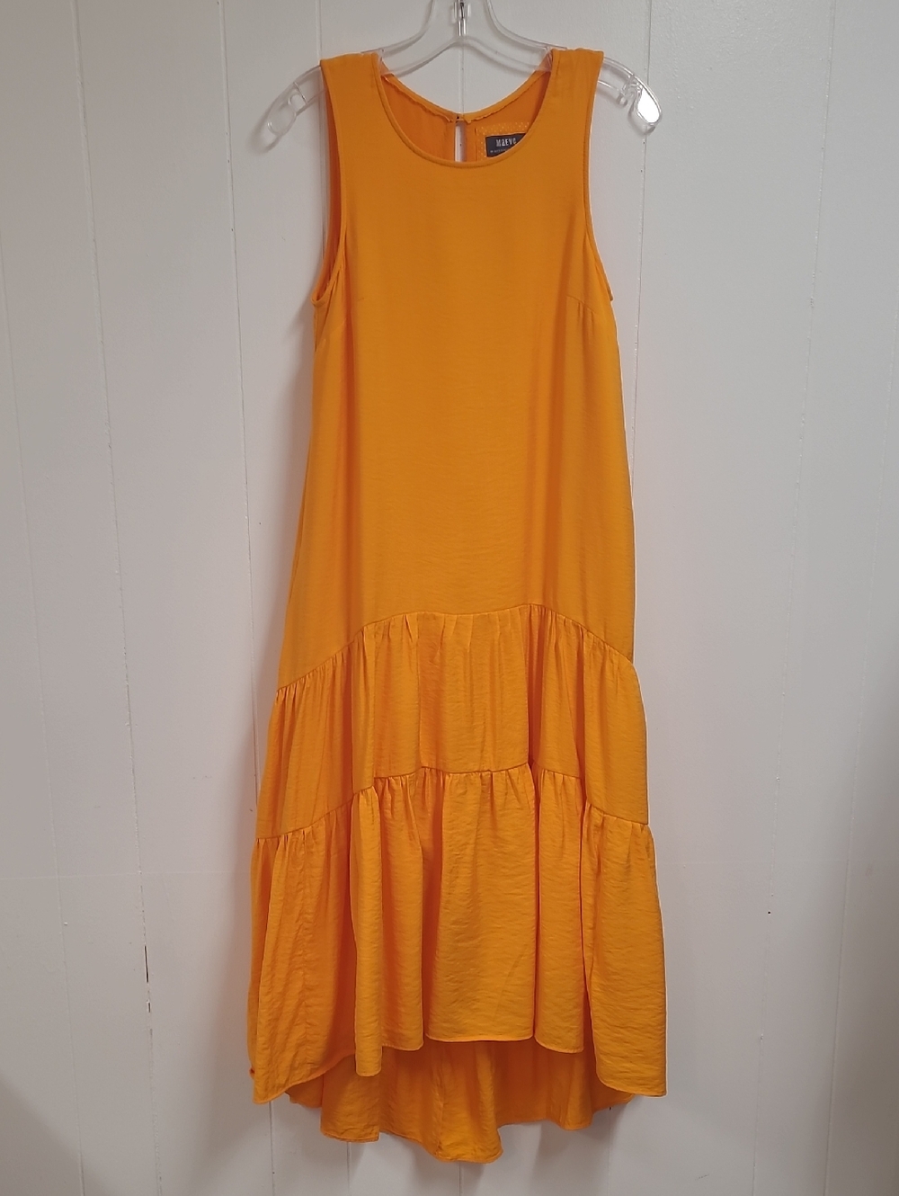 Anthropologie Sleeveless Maeve Tangerine Marlene Tiered Maxi Dress Sz Small - Picture 13 of 13